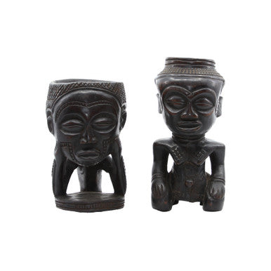 Ceremonial Kuba King and Queen Cup - Set of 2 PICK YOUR OWN - Style A