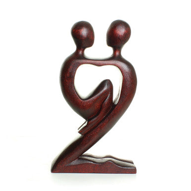 Abstract Lovers Carving 8"