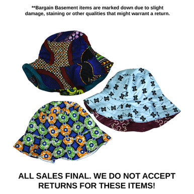 Bargain Set of 3 Reversible African Print Hats - ASSORTED