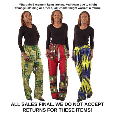 Bargain Set of 3 African Print Drawstring Pants - ASSORTED