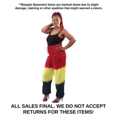 Bargain Tie Dye Rasta Stretch Waist Lounge Pants