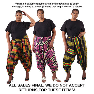 Bargain Set of 3 Drawstring Drop Crotch Pants - ASSORTED