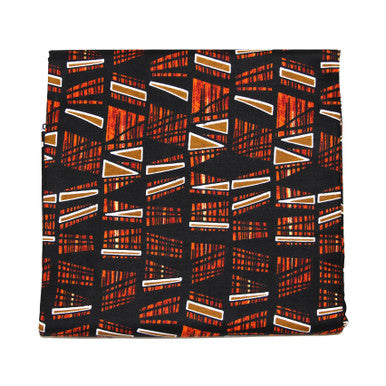 Bargain Black/Orange Ankara Print Fabric - 6 Yards