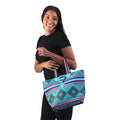 African-made Woven Plastic Flat Bottom Tote - ASSORTED