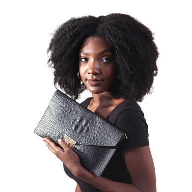 Black Vegan Leather Luxury Crossbody Handbag