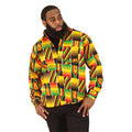 Bold Kente Print Long Sleeve Button-down Shirt - 2X