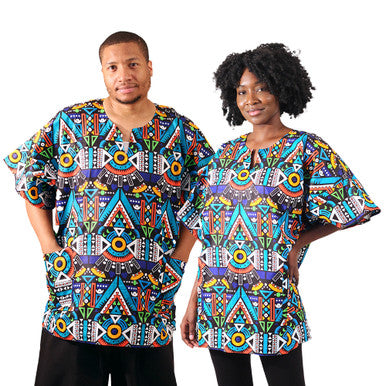 African Print Dashiki - Style E - Plus