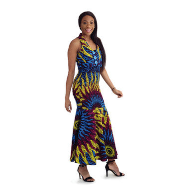 Blue/Purple Sun Button Dress