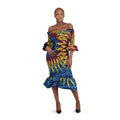 Blue/Purple Sun Elastic Short Dress