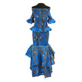 Blue Peacock 2-Piece Elastic Skirt Set