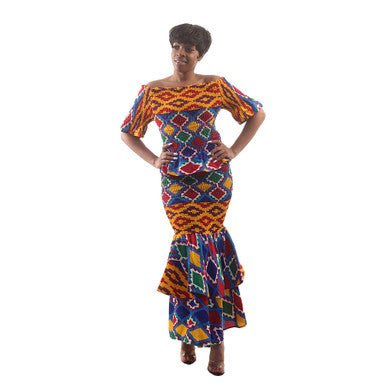 Bold Kente 2-Piece Elastic Skirt Set