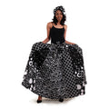 Black & White Pleated Maxi Skirt