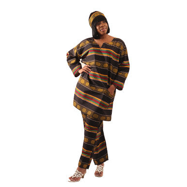 Kente Pant Set: #4 BLACK