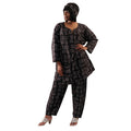 Black Mud Print Pant Set