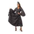 Black Mud Print Wrap Dress