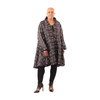 Black Mud Print Smock