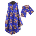 Blue African Print Umbrella Spring Dress