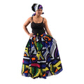 Abstract Print Maxi Skirt - B
