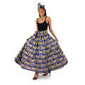 Blue/Yellow Kente Long Skirt