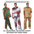 Bargain Set of 3 Africa Print Pant Sets - ASSORTED