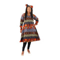 African Print Long Shirt w/ Pockets