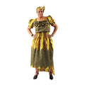 Yellow & Brown Ruffled Dress
