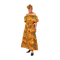 Brown Floral Ruffled Dress