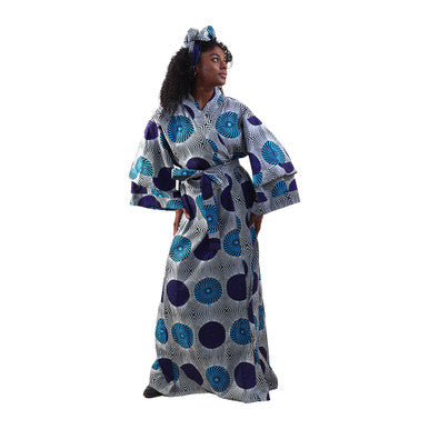 African Print Long Kimono - Style A