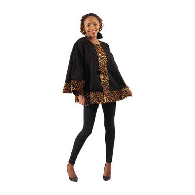 African Print Accent Poncho - Style B