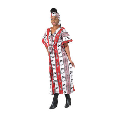 African Print Draw-String Kaftan - Style A