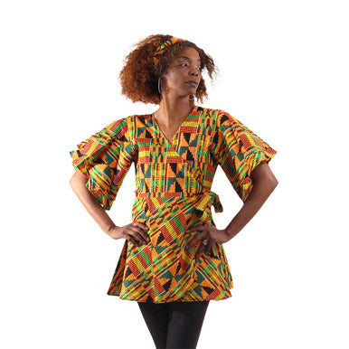 African Print Wrap Around Top - Style A