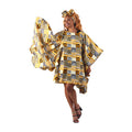 African Print Long Flow-sleeve Dress