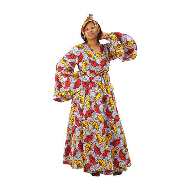 Ankara Print Hathi Wrap Dress - ONE SIZE - Style A