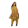 Ankara Print Zip-Neck Harem Jumpsuit