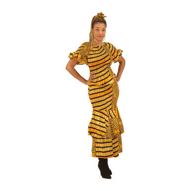 Ankara Print Short Sleeve Smocked Top Dress Set - Free - Style A