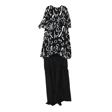 Black/White Deco Elegance Pants Set