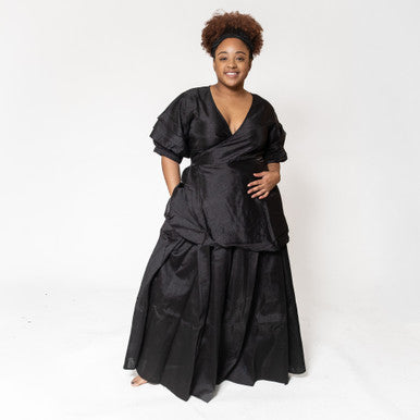 2-Piece Skirt Set - Solid Colors - FREE SIZE - Black