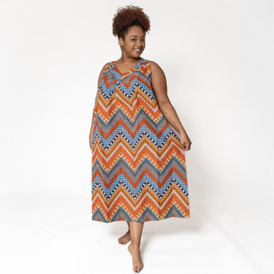 Ankara Print Sleeveless House Dress - ONE SIZE - Style A
