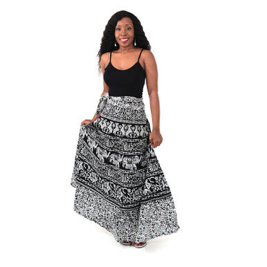 Animal Wrap Skirt: Black & White