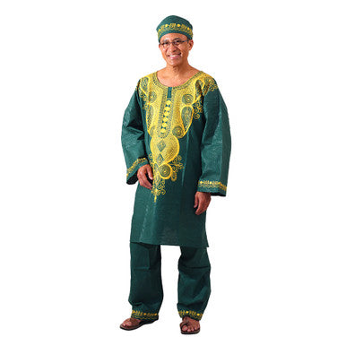 African Royalty Embroidered Pant Set - Dark Gray