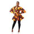 Kente #3 Wrap Blouse - Free