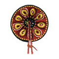 Brgndy/Mustard African Print Folding Fan