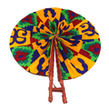 Adinkra Kente Leather Folding Fan