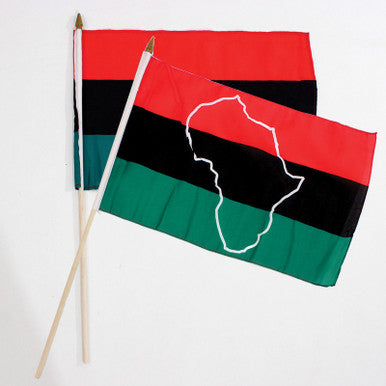 12x18" African American Stick Flag - Map