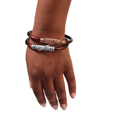 Burgundy Twist Cuff - Copper