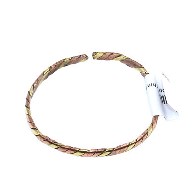 Brass & Copper Thin Metal Twist Bracelet