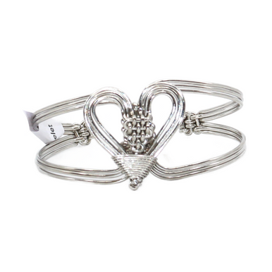 Silver Wire Heart Bracelet