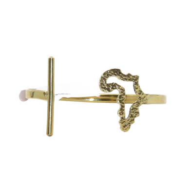 Brass Africa Map Outline Bracelet