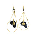 Africa Map w/ Brass Spiral Earrings