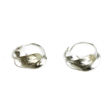 Small Fula Silver Twist Earrings - ¾"